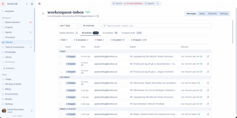 Agent Depot — an inbox triaging incoming messages